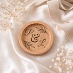 Personalized Wood Ring Dish, Custom Wedding Ring Holder, Engraved Ring Bearer Tray, Walnut or Maple Jewelry Dish, Wedding Day Keepsake Gift