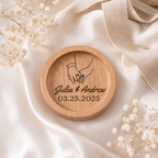 Personalized Wood Ring Dish, Custom Wedding Ring Holder, Engraved Ring Bearer Tray, Walnut or Maple Jewelry Dish, Wedding Day Keepsake Gift