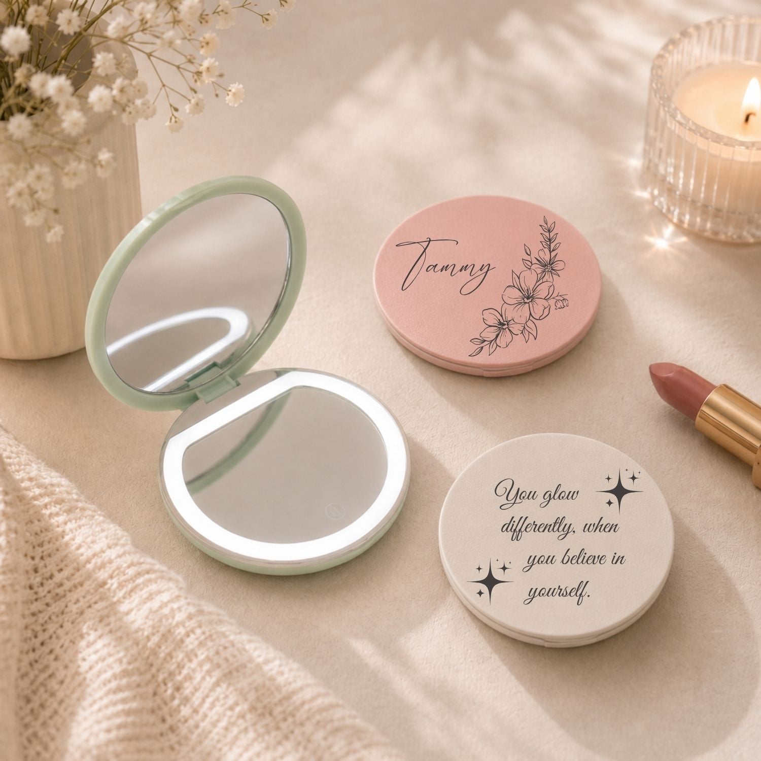 Led Compact Mirror