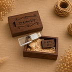 USB with Box, Engraved Wooden Crystal USB Gift for Couples, Wedding Anniversary Gift for Husband Photographers Accessories, Flash Drive Memory Stick