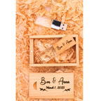 USB with Box, Engraved Wooden Crystal USB Gift for Couples, Wedding Anniversary Gift for Husband Photographers Accessories, Flash Drive Memory Stick