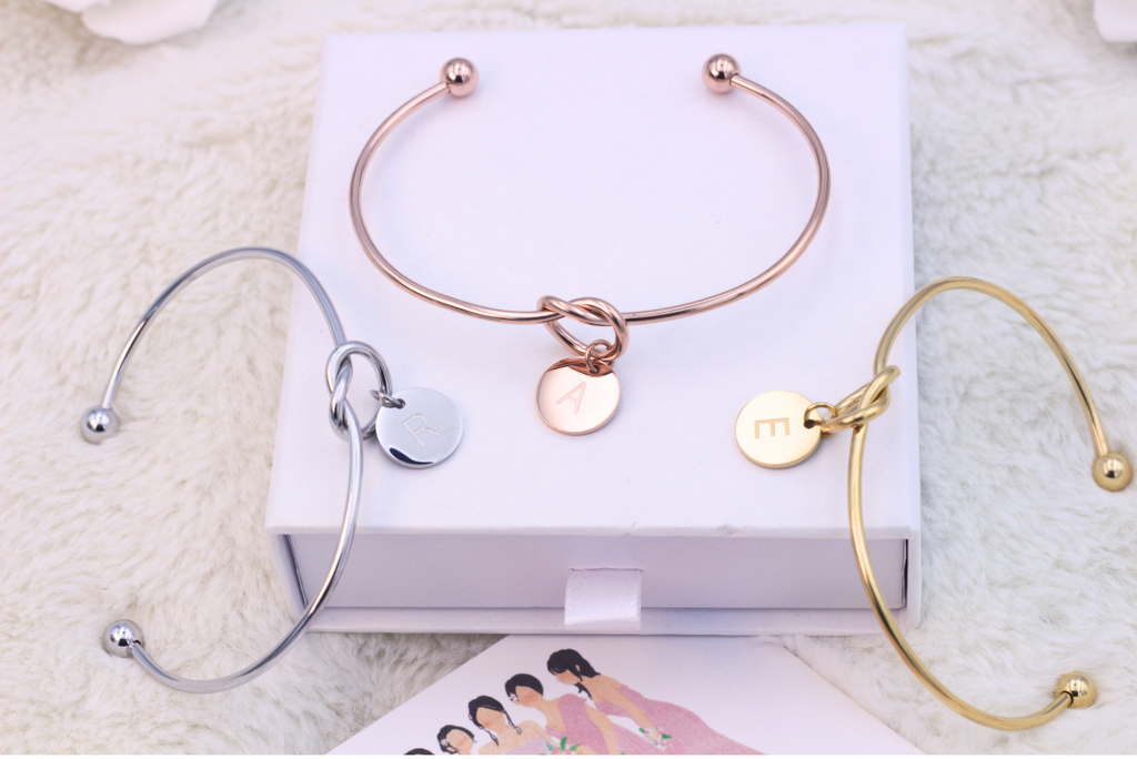 Tie the Knot Bracelet for Bridal Party, Bridesmaid Gifts for Bridesmaid Proposal, Maid of Honor Gift Box I can’t tie the knot without you,
