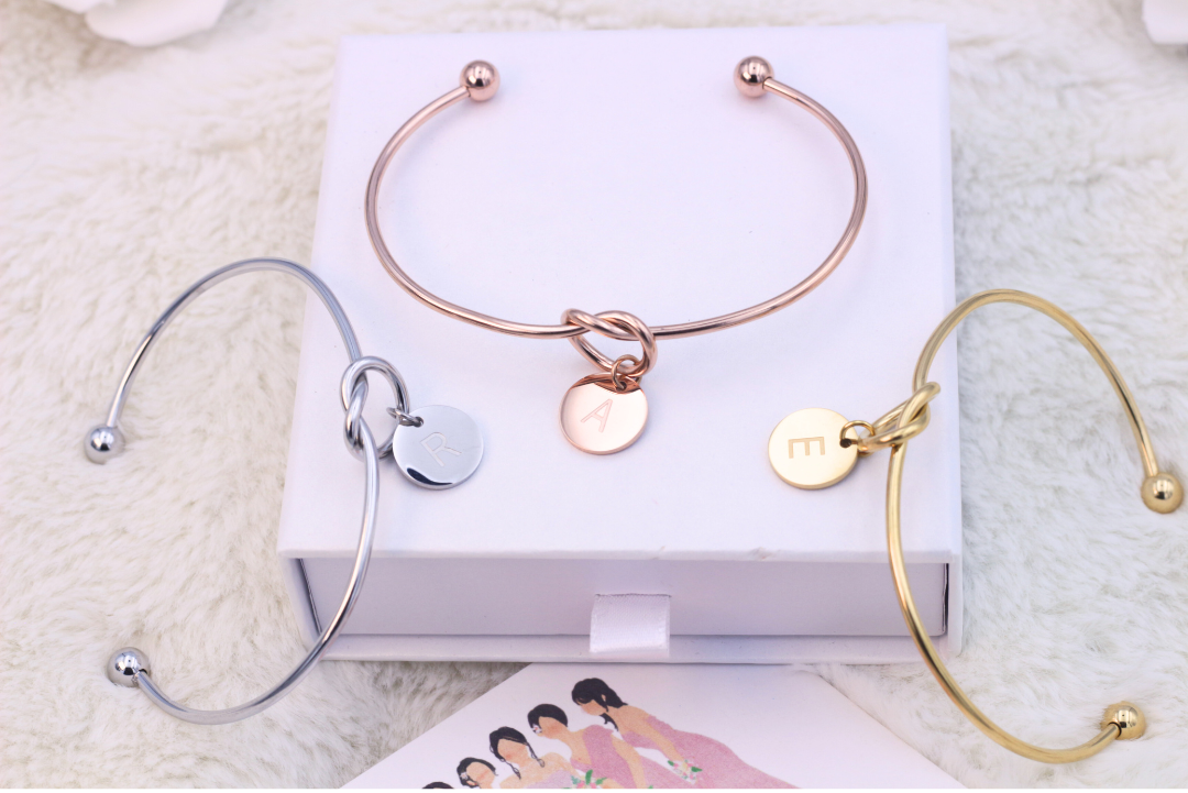 Tie the Knot Bracelet for Bridal Party, Bridesmaid Gifts for Bridesmaid Proposal, Maid of Honor Gift Box I can’t tie the knot without you,