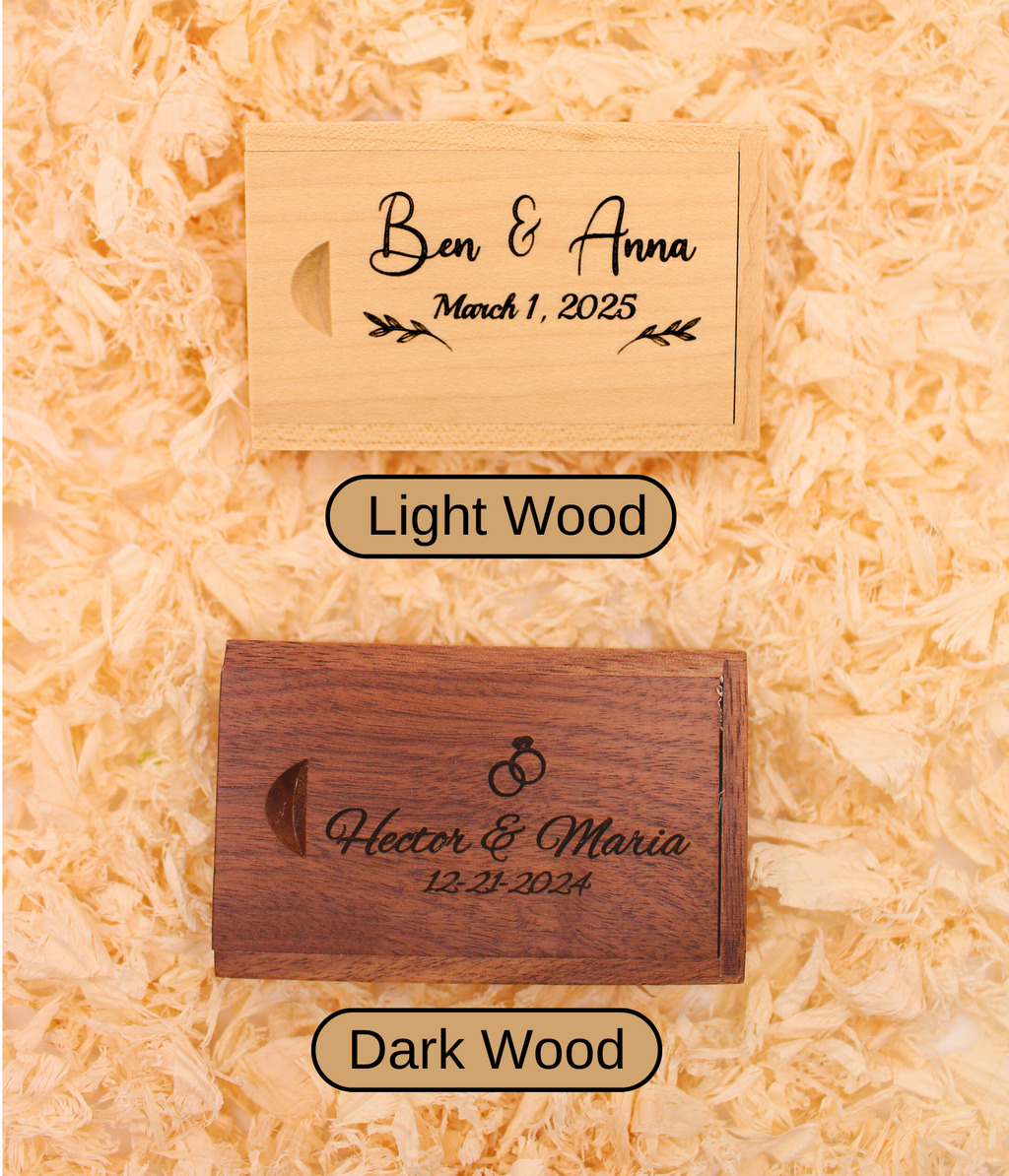 USB with Box, Engraved Wooden Crystal USB Gift for Couples, Wedding Anniversary Gift for Husband Photographers Accessories, Flash Drive Memory Stick