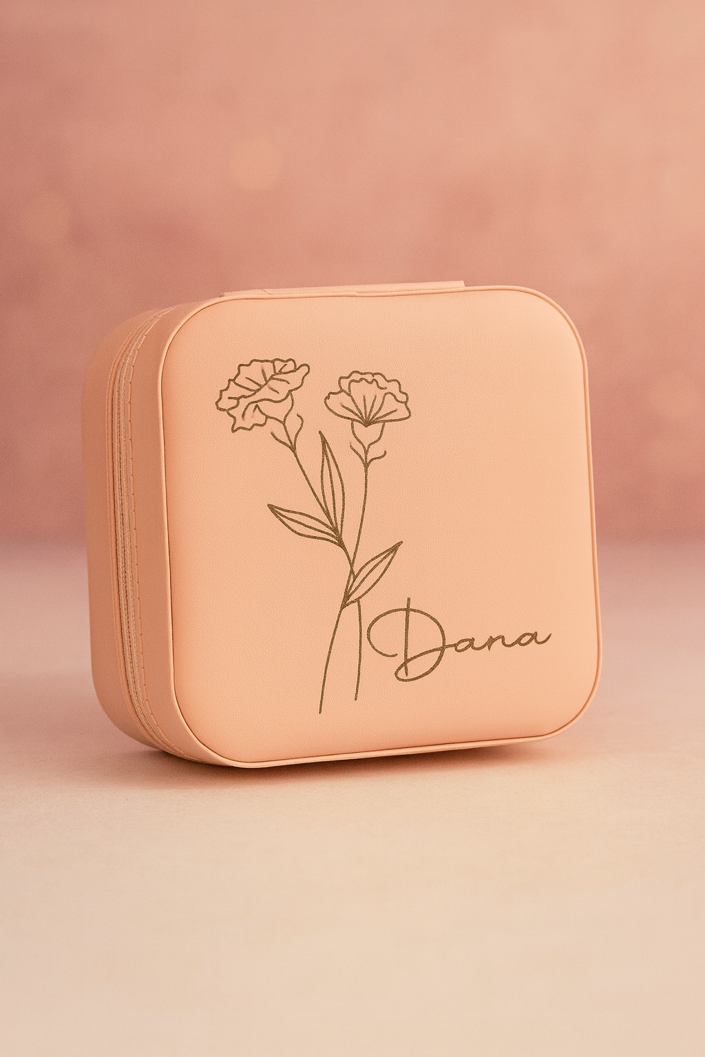 Personalized Travel Jewelry Box – Engraved Name, Bridesmaid Gift, Mother Day Gift
