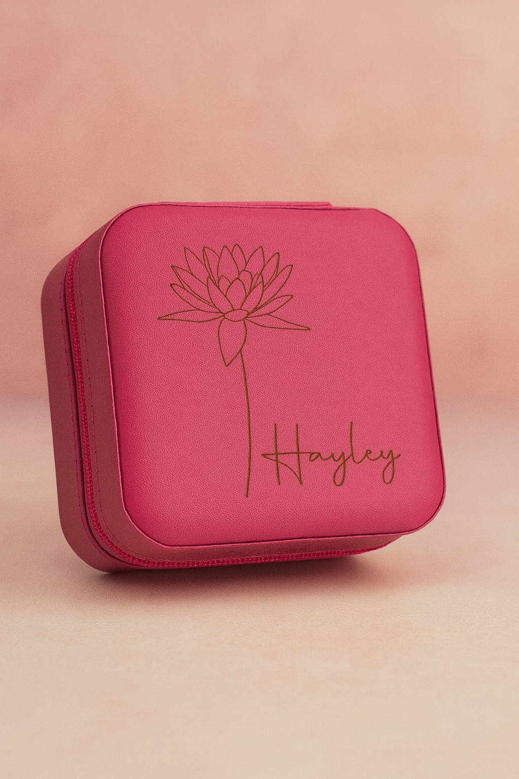 Personalized Travel Jewelry Box – Engraved Name, Bridesmaid Gift, Mother Day Gift
