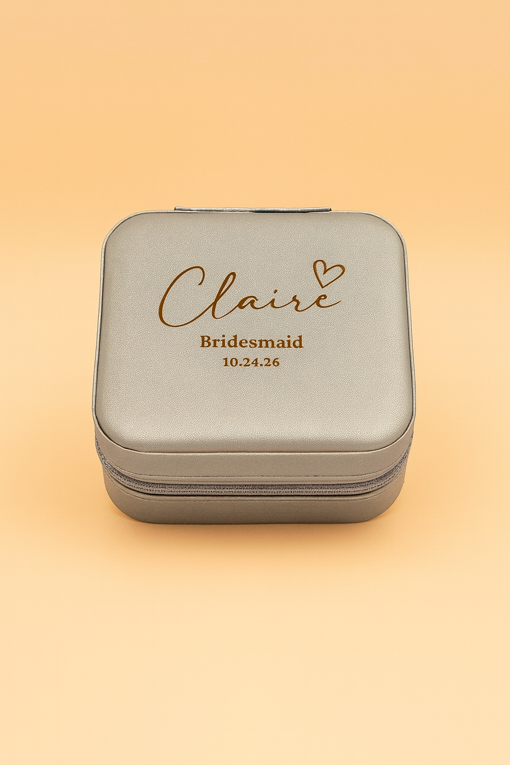 Personalized Travel Jewelry Box – Engraved Name, Bridesmaid Gift, Mother Day Gift
