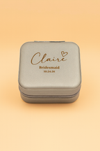 Personalized Travel Jewelry Box – Engraved Name, Bridesmaid Gift, Mother Day Gift