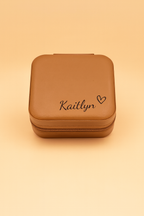 Personalized Travel Jewelry Box – Engraved Name, Bridesmaid Gift, Mother Day Gift