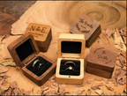 Engraved Walnut Wooden Ring Box , Personalized Anniversary&Engagement Keepsake, Ring Holder Box For Wedding Ceremony, Square Ring Bearer Box