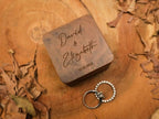 Engraved Walnut Wooden Ring Box , Personalized Anniversary&Engagement Keepsake, Ring Holder Box For Wedding Ceremony, Square Ring Bearer Box