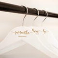 Custom Bridesmaid Hangers Personalized Wooden Wedding Hangers Engraved Name & Date Rustic Bridal Party Gift Bridal Hanger Set