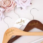 Custom Bridesmaid Hangers Personalized Wooden Wedding Hangers Engraved Name & Date Rustic Bridal Party Gift Bridal Hanger Set