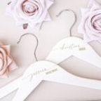 Custom Bridesmaid Hangers Personalized Wooden Wedding Hangers Engraved Name & Date Rustic Bridal Party Gift Bridal Hanger Set