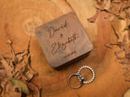 Engraved Walnut Wooden Ring Box , Personalized Anniversary&Engagement Keepsake, Ring Holder Box For Wedding Ceremony, Square Ring Bearer Box
