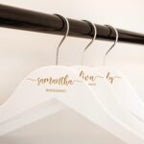 Custom Bridesmaid Hangers Personalized Wooden Wedding Hangers Engraved Name & Date Rustic Bridal Party Gift Bridal Hanger Set