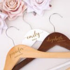 Custom Bridesmaid Hangers Personalized Wooden Wedding Hangers Engraved Name & Date Rustic Bridal Party Gift Bridal Hanger Set
