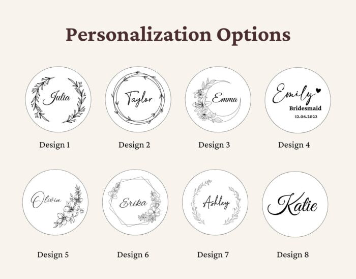 Personalized Birth Month Flower Compact Mirror Custom Stainless Steel Pocket Mirror, Bridesmaids Favors Bridal Shower Guests Christmas Gift