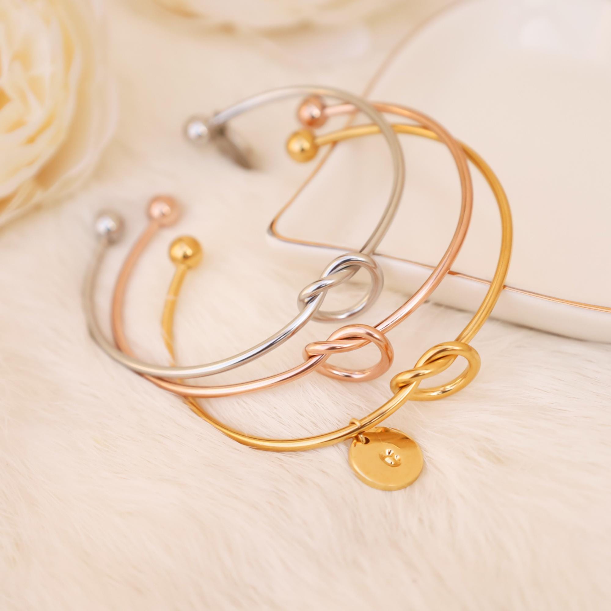 Tie the Knot Bracelet for Bridal Party, Bridesmaid Gifts for Bridesmaid Proposal, Maid of Honor Gift Box I can’t tie the knot without you,