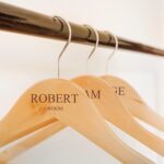 Custom Bridesmaid Hangers Personalized Wooden Wedding Hangers Engraved Name & Date Rustic Bridal Party Gift Bridal Hanger Set