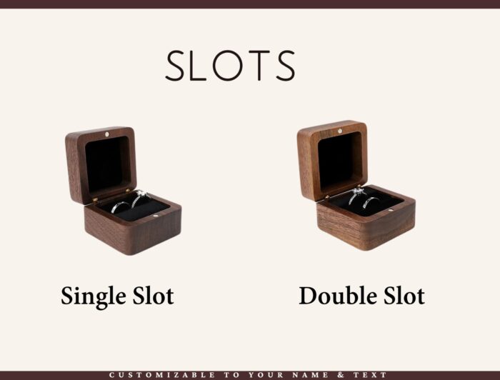 Engraved Walnut Wooden Ring Box , Personalized Anniversary&Engagement Keepsake, Ring Holder Box For Wedding Ceremony, Square Ring Bearer Box