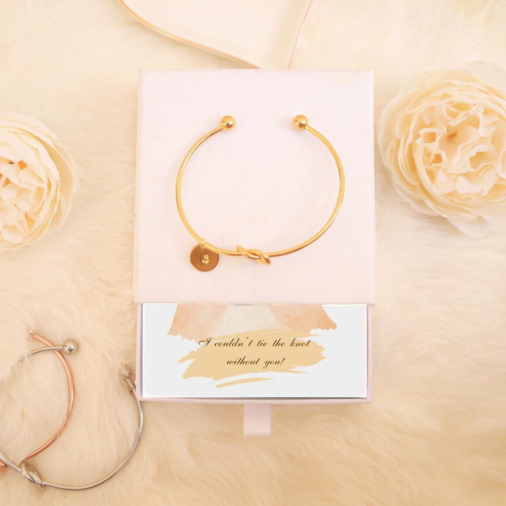 Tie the Knot Bracelet for Bridal Party, Bridesmaid Gifts for Bridesmaid Proposal, Maid of Honor Gift Box I can’t tie the knot without you,