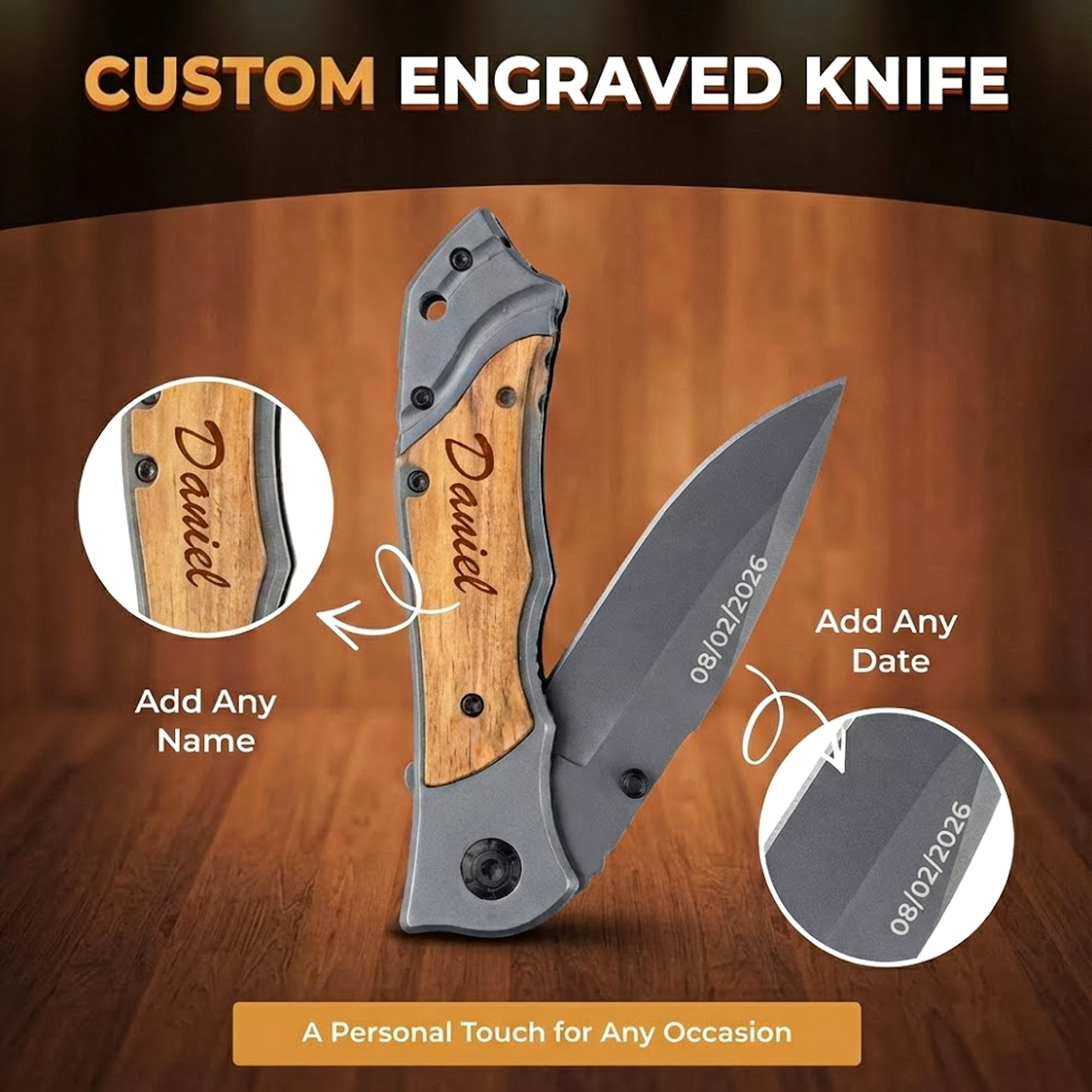 Customized Gift, Engraved Knife for Him, Father’s Day Gift, Gift for Husband, Wedding Aniversary, Groomsmen Retirement Scout Graduation Gift